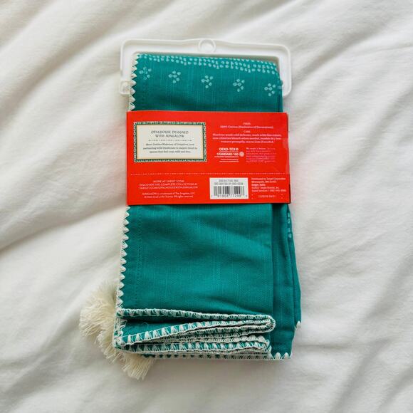 Opalhouse x Jungalow Cotton Tassel Napkins Set of 4 Teal Boho NWT - Picture 2 of 6